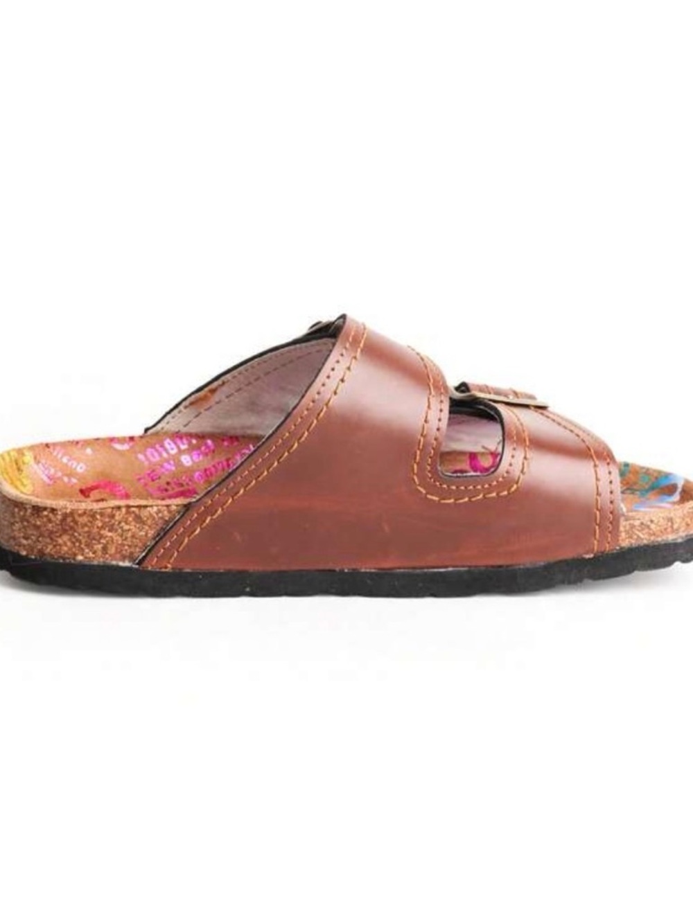 Tma Eyes Women’s Vintage Leather Double Buckle Slides New - Picture 7 of 9